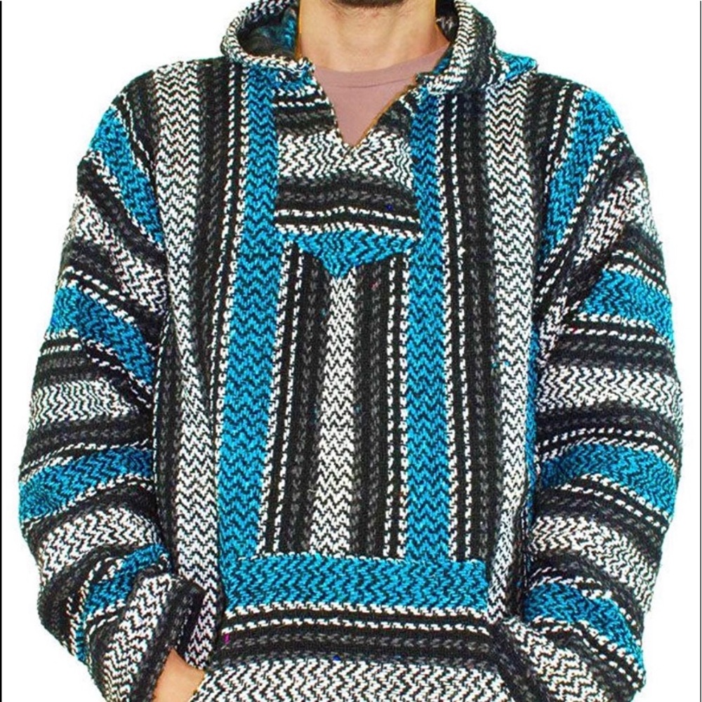 baja hoodie original mexican turquoise